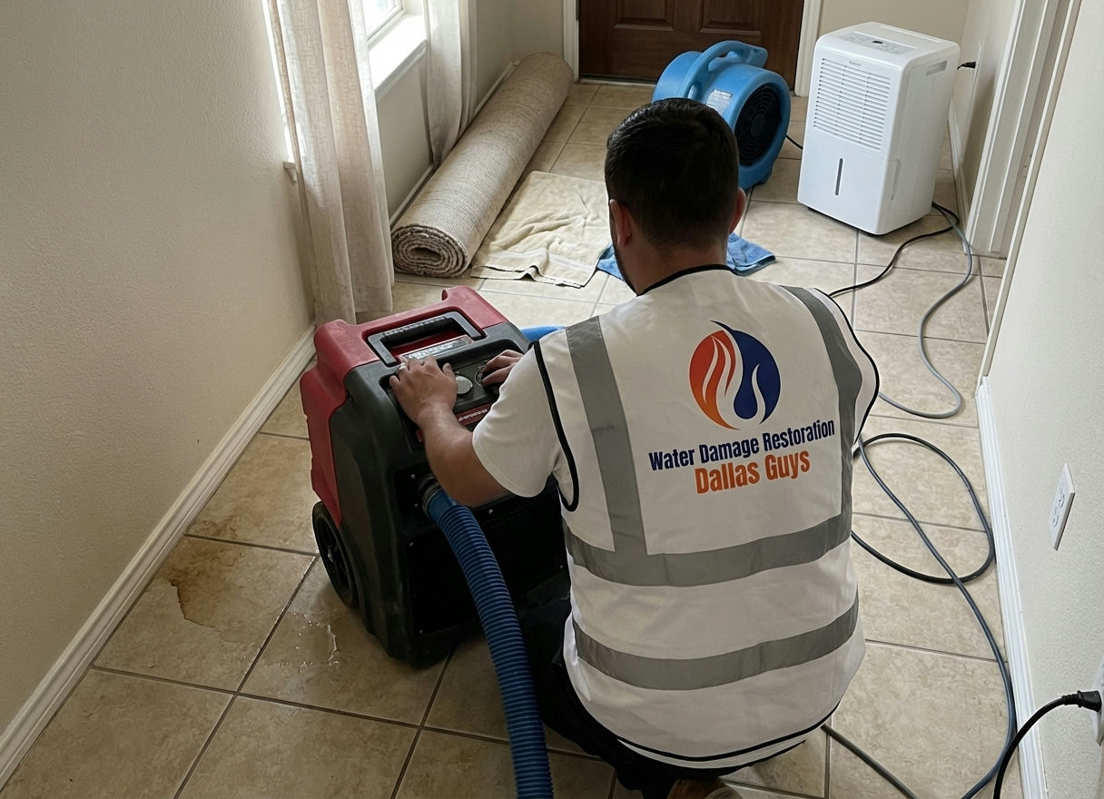 Structural drying equipment setup